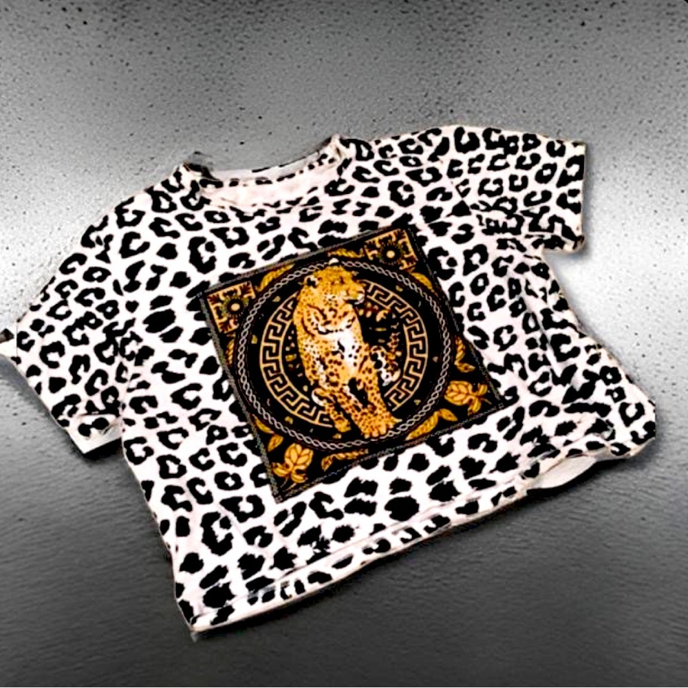 Urban Outfitters | Gold Cheetah crop top